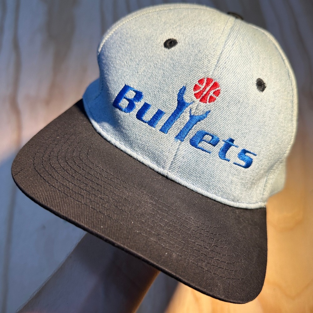 Associated Premium Corp Bullets Snapback Hat Blue Black Denim Vintage OSFA